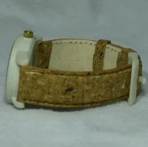 Sprout Diamond Organic Biodegradable Watch with Cork Band NEW-SPROUT WHITE,BLUE STRIPE CORK DIAL AND BAND ECO WATCH-ST  main image 2